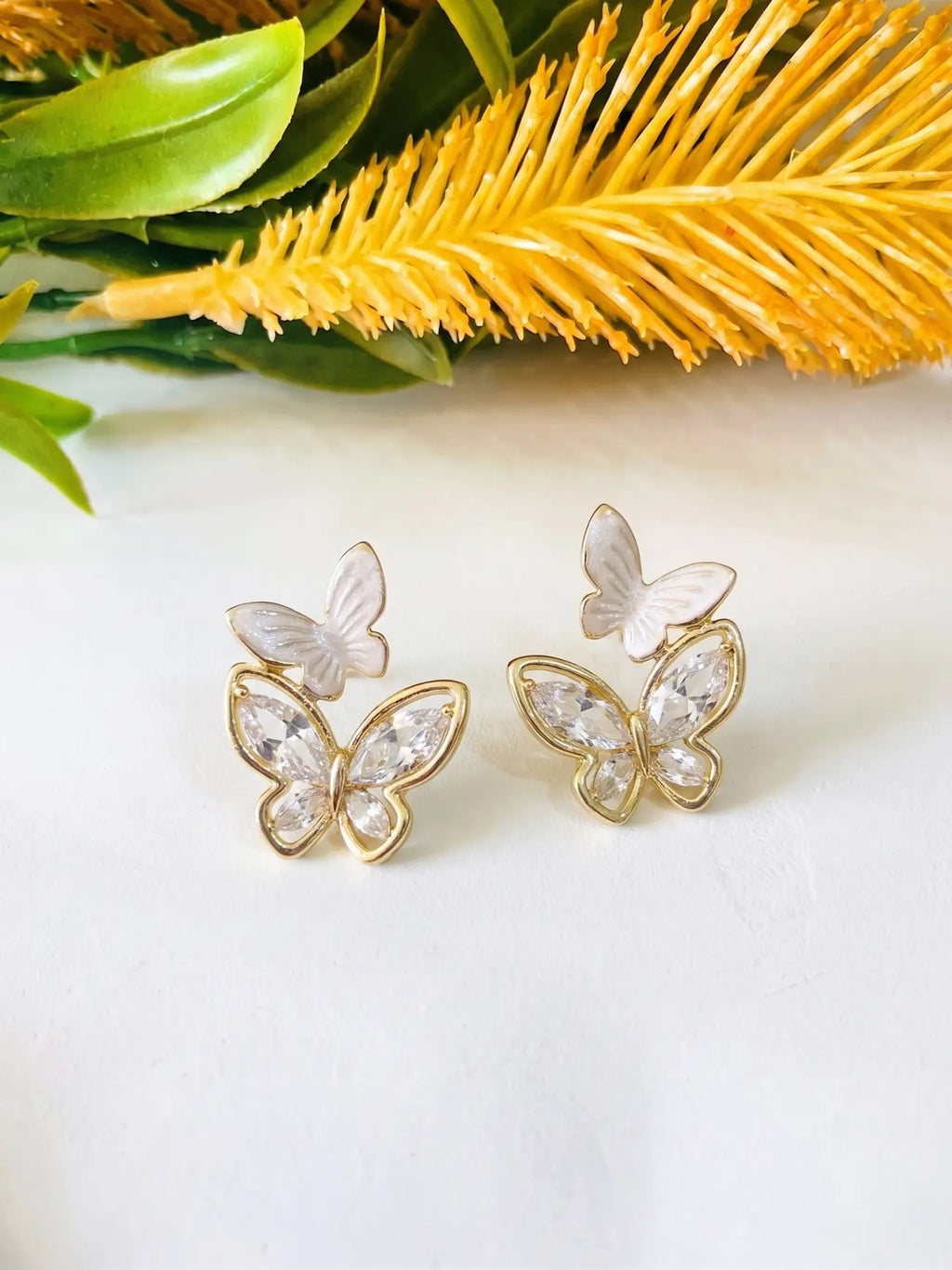Butterfly Whisper Crystal Stud Earrings