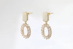 Aurora Halo Crystal Drop Earrings | Elegant Gold Statement Earrings