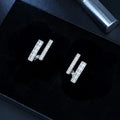 Twin Spark Crystal Bar Earrings
