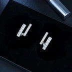 Twin Spark Crystal Bar Earrings