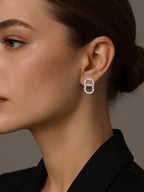 Luxe Link Crystal Stud Earrings