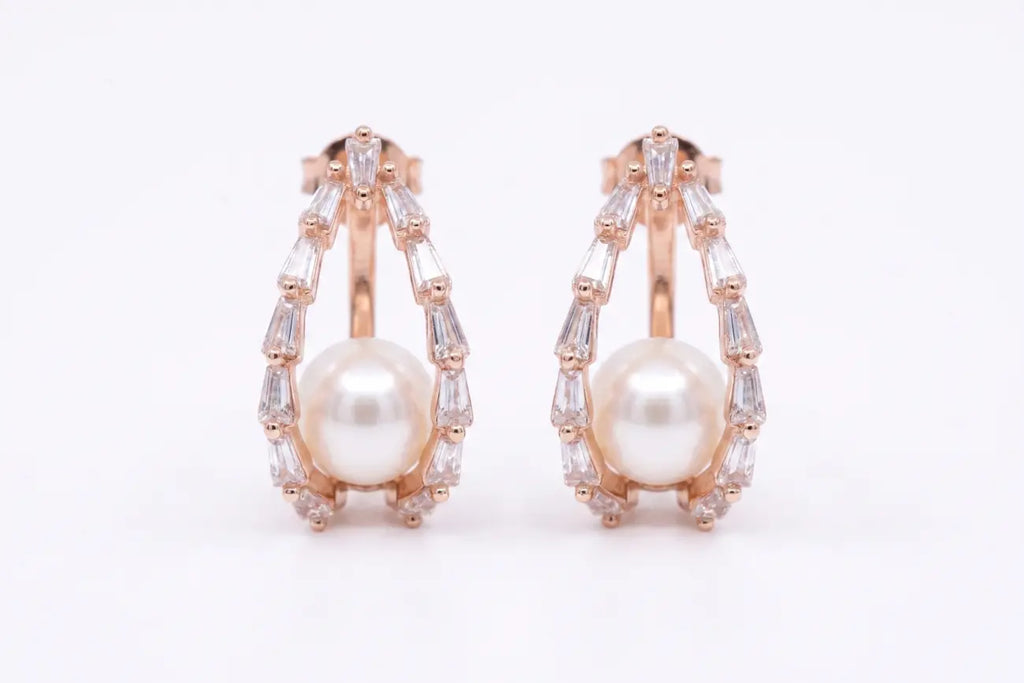 Celeste Pearl Halo Earrings