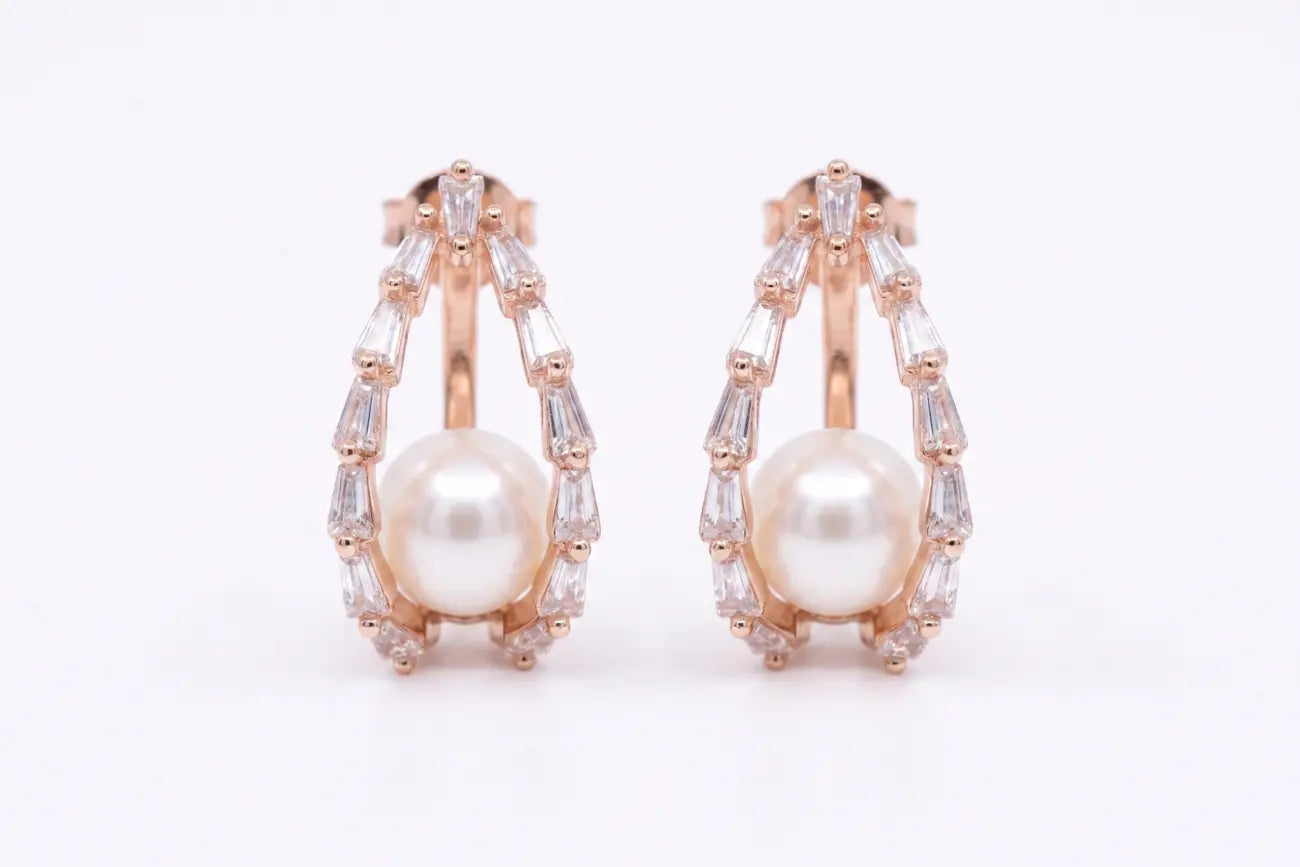 Celeste Pearl Halo Earrings
