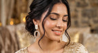 Aurora Halo Crystal Drop Earrings | Elegant Gold Statement Earrings