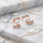 Pearl Infinity Spark Stud Earrings