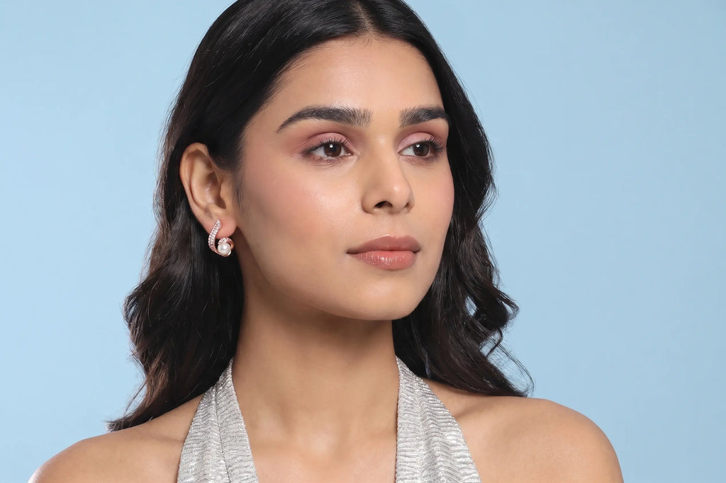 Pearl Twist Elegance Stud Earrings