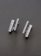 Twin Spark Crystal Bar Earrings