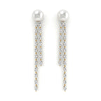 Celeste Pearl Diamond Tassel Earrings