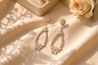 Golden Blossom Crystal Dangle Earrings