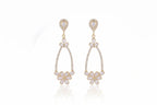 Golden Blossom Crystal Dangle Earrings
