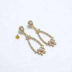 Golden Blossom Crystal Dangle Earrings