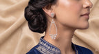 Golden Blossom Crystal Dangle Earrings