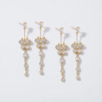Golden Butterfly Crystal Drop Earrings