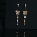 Golden Butterfly Crystal Drop Earrings