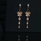 Golden Butterfly Crystal Drop Earrings