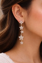 Golden Crystal Arch Tassel Earrings