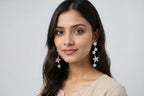 Golden Crystal Arch Tassel Earrings