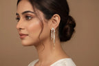 Golden Crystal Arch Tassel Earrings