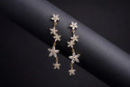 Golden Crystal Arch Tassel Earrings