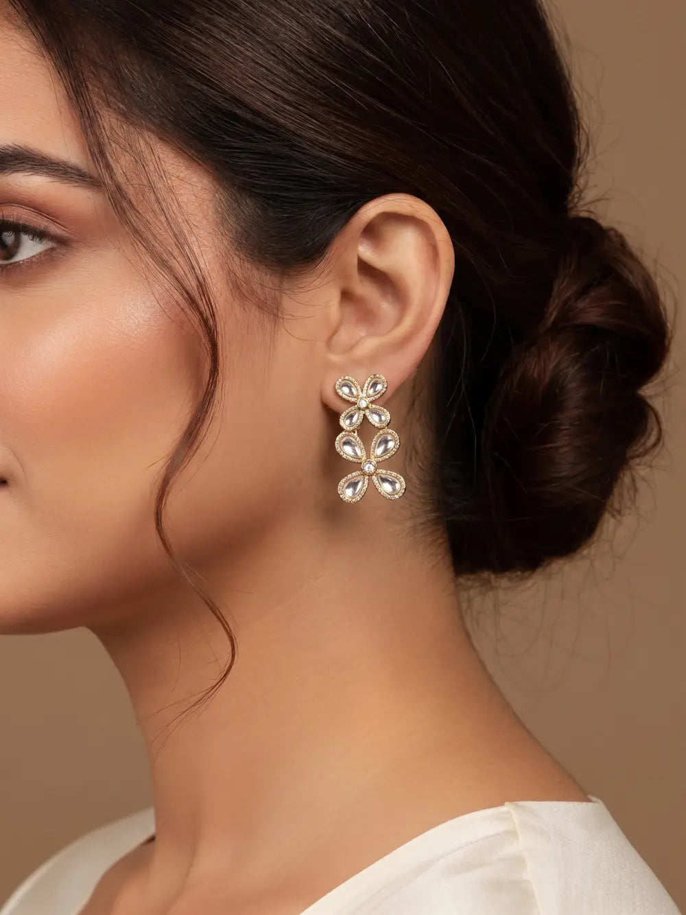 Golden Crystal Bloom Earrings