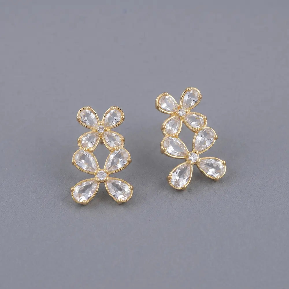 Golden Crystal Bloom Earrings