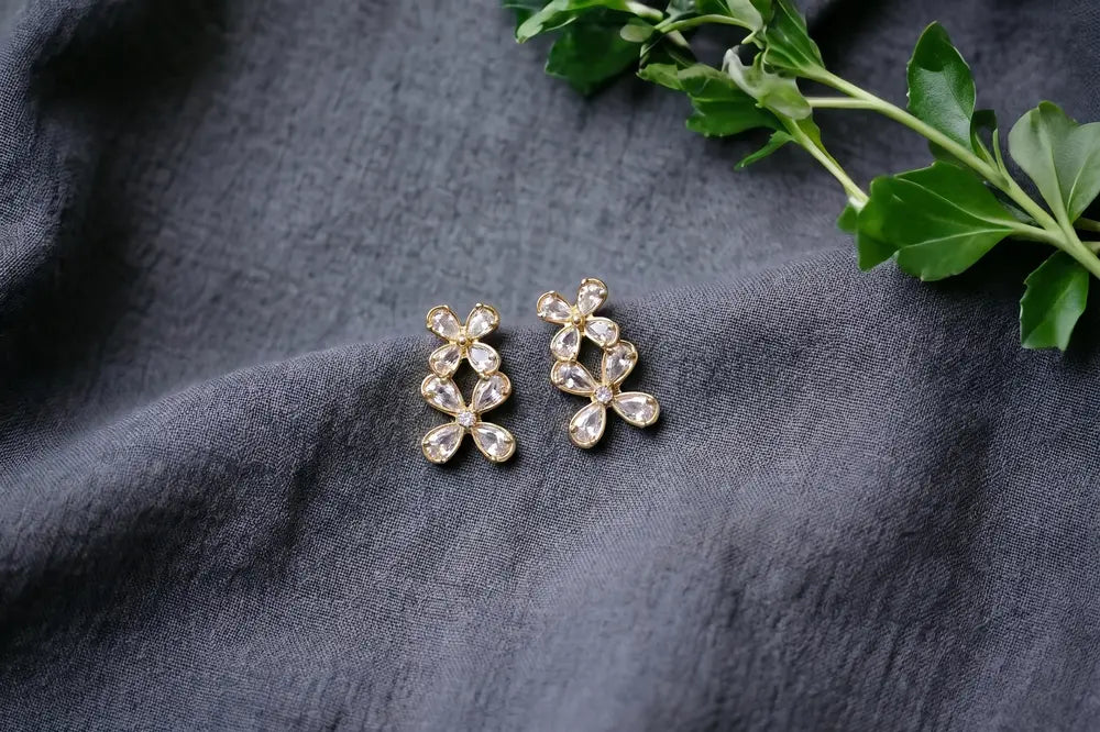 Golden Crystal Bloom Earrings