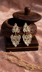 Golden Vine Crystal Drop Earrings