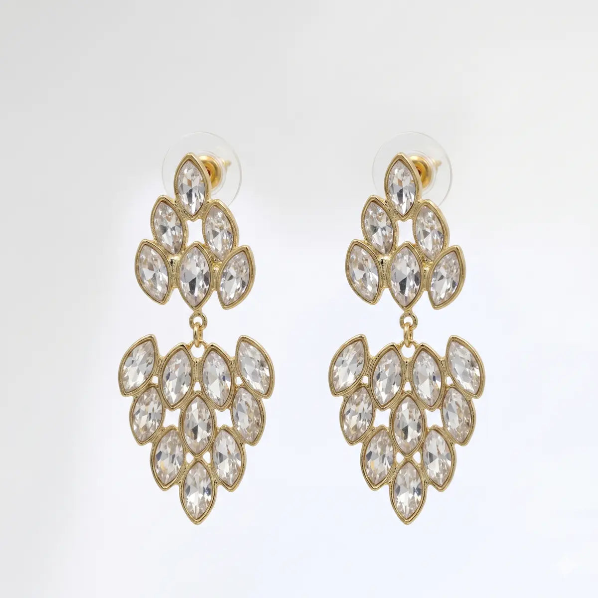 Golden Vine Crystal Drop Earrings