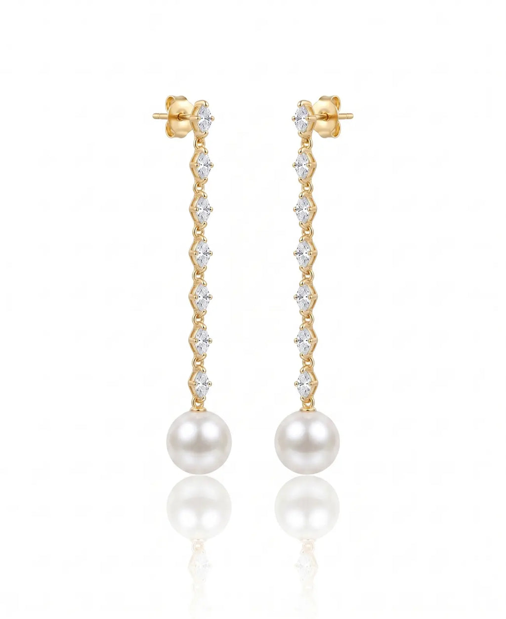 Luna Pearl Crystal Drop Earrings