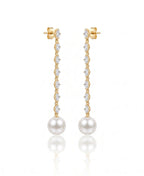 Luna Pearl Crystal Drop Earrings