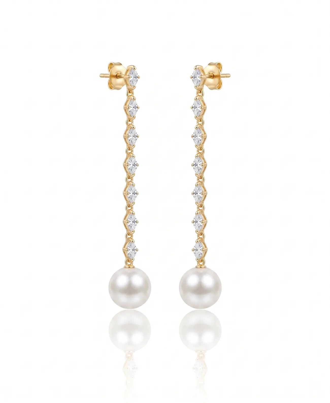 Luna Pearl Crystal Drop Earrings