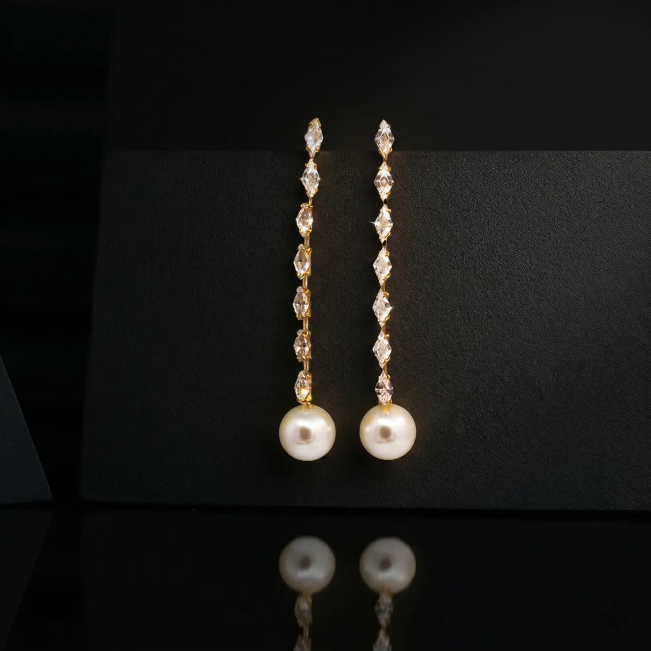 Luna Pearl Crystal Drop Earrings