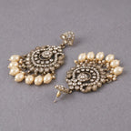 Maharani Noor Pearl Kundan Chandbali Earrings