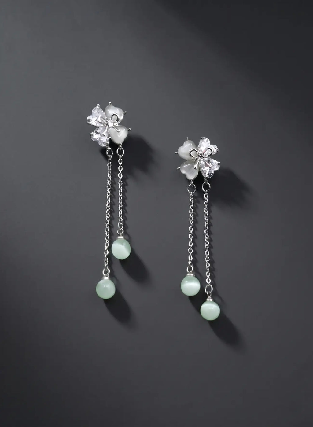 Moonblossom Pearl Chain Earrings