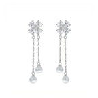 Moonblossom Pearl Chain Earrings