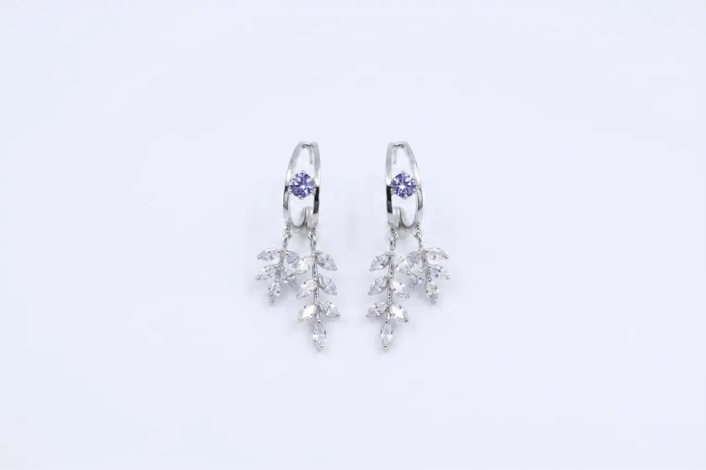 Moonleaf Crystal Drop Earrings