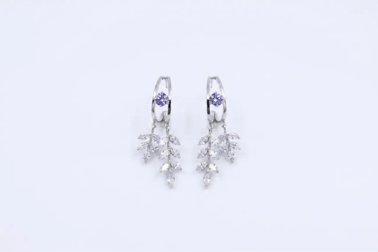 Moonleaf Crystal Drop Earrings