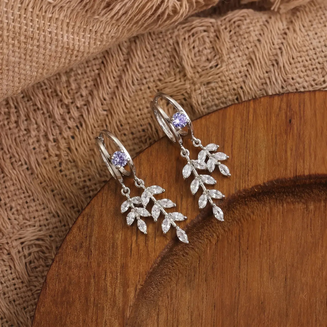 Moonleaf Crystal Drop Earrings