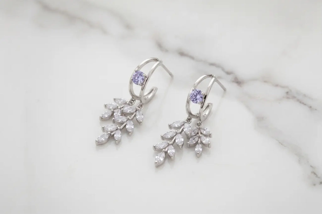 Moonleaf Crystal Drop Earrings