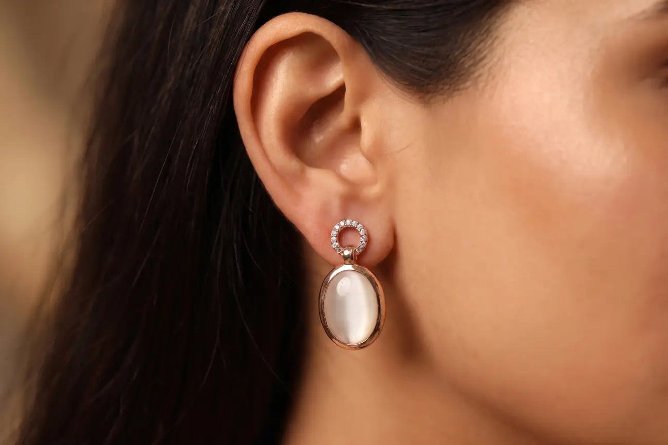 Moonlit Pearl Glow Drop Earrings