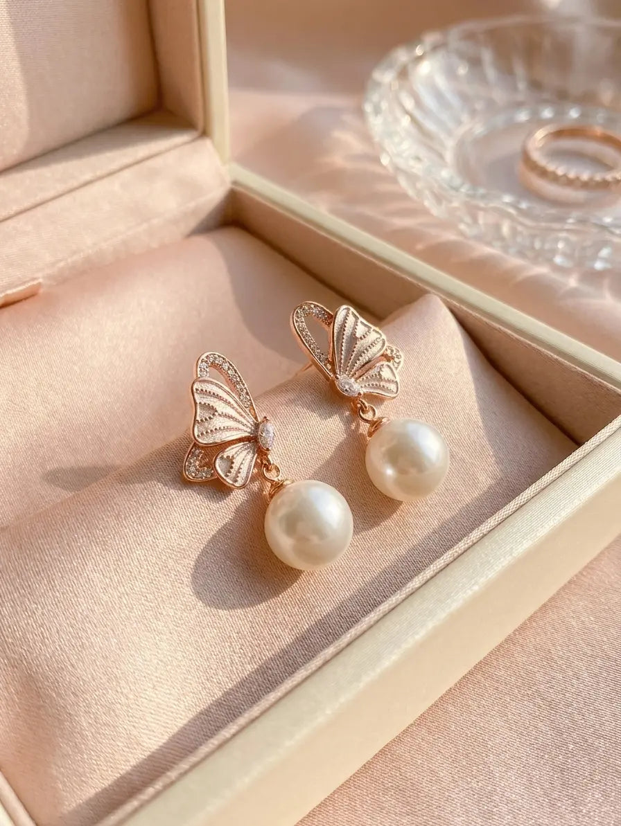 Pearl Flutter Butterfly Earrings