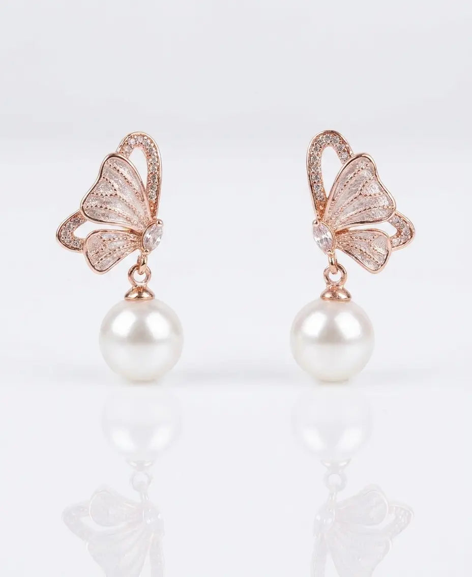Pearl Flutter Butterfly Earrings
