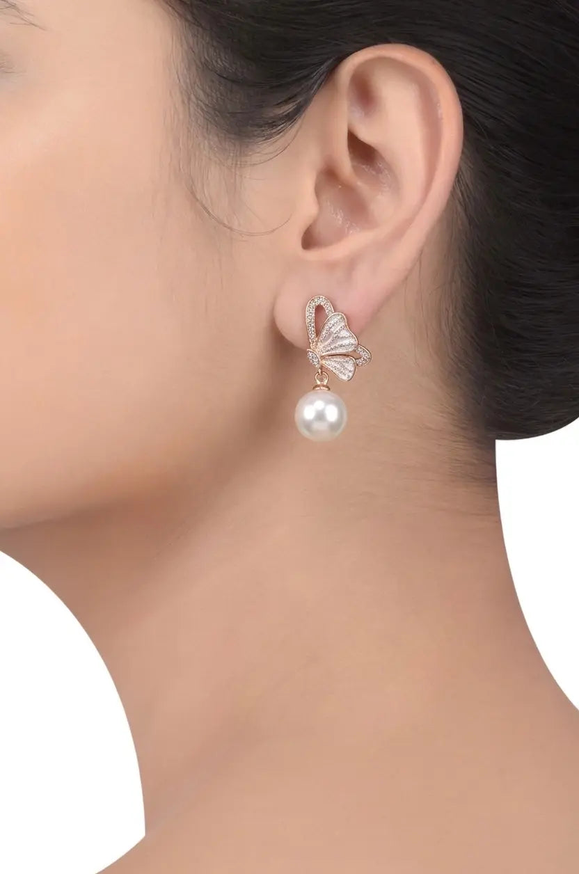 Pearl Flutter Butterfly Earrings