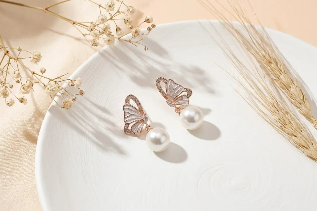 Pearl Flutter Butterfly Earrings