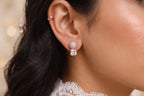 Rosé Glow Crystal Stud Earrings