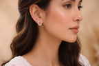 Rose Gold Oval Halo Stud Earrings