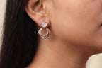 Rose Gold Pearl Swirl Drop Earrings