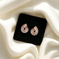 Rose Gold Teardrop Sparkle Stud Earrings
