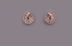 Rose Gold Teardrop Sparkle Stud Earrings