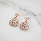 Rose Pearl Prism Drop Earrings